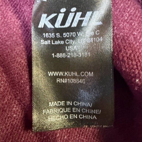 KÜHL Piper Cowl Neck Women’s Large Burgundy Stripe Knit Pullover - Picture 6 of 12